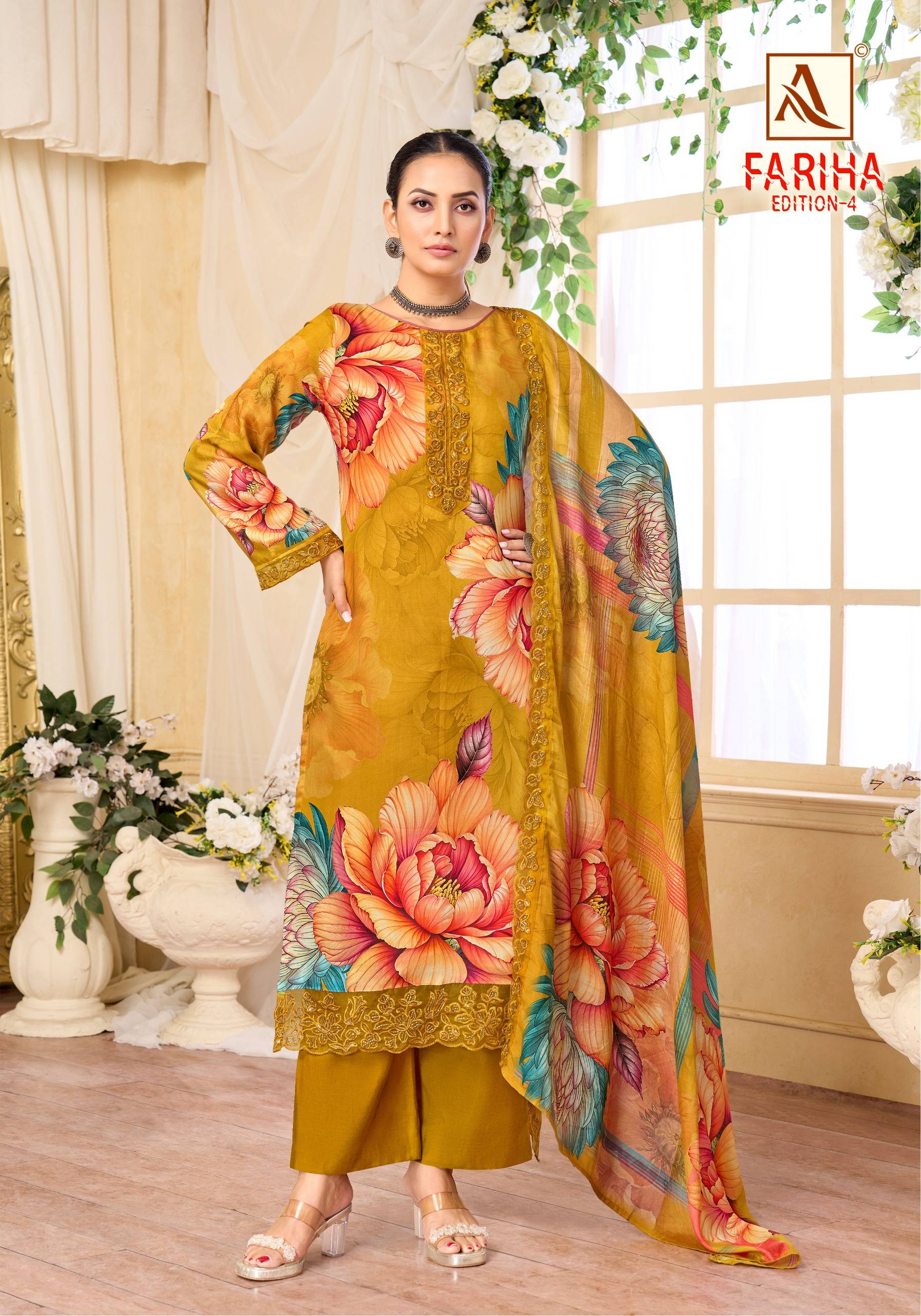 FARIHA VOL-4 By Alok Suit 01 To 08 Series Beautiful Festive Suits Stylish Colorful Fancy Casual Wear Maslin Dresses At Wholesale Price